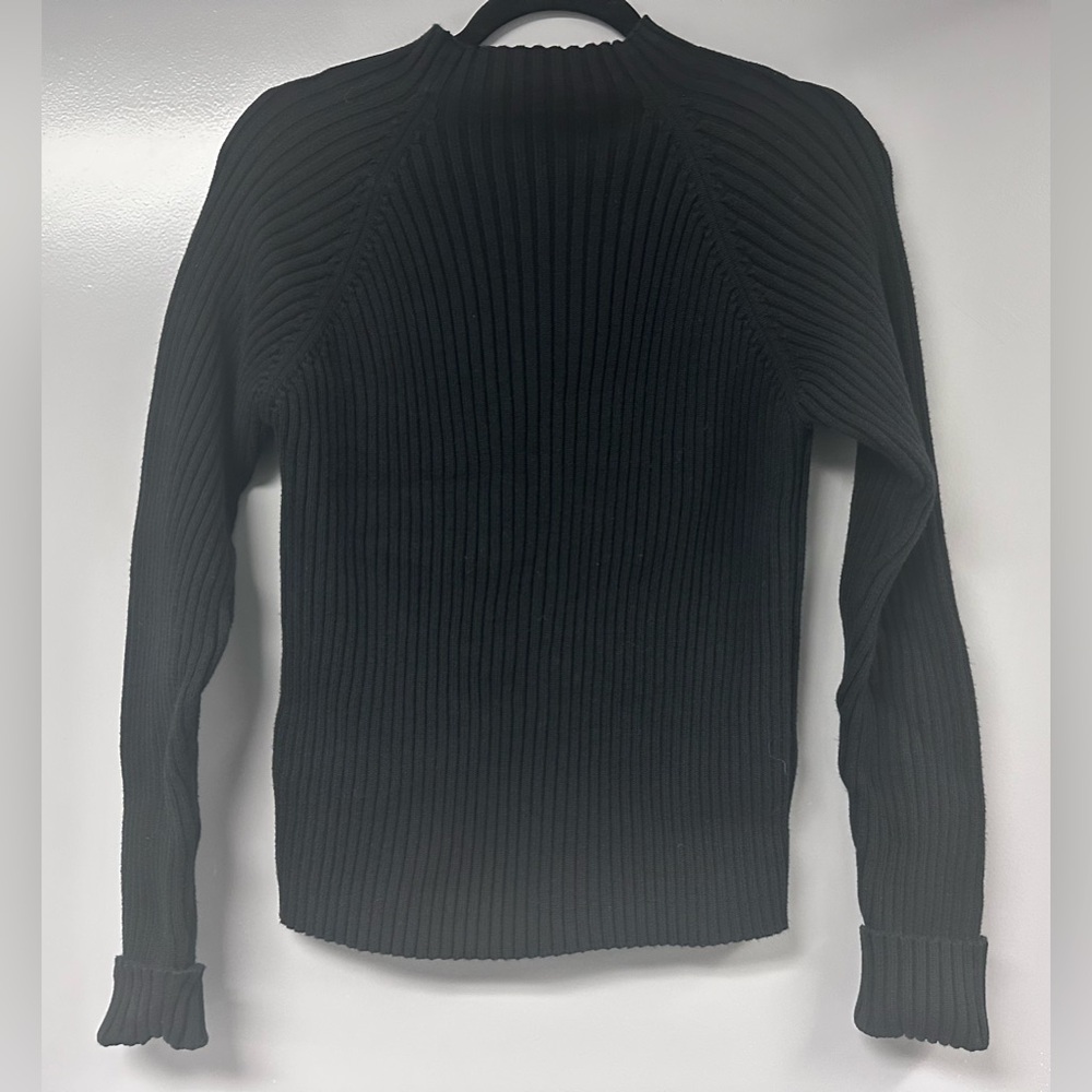 Relativity Women’s Black Ribbed Mock-Neck Sweater Size XL - 100% Cotton